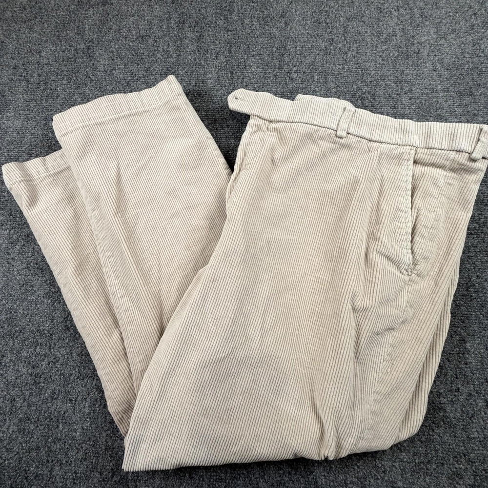 Stafford Mens Classic Fit Corduroy Pants Tan Beige Cotton Stretch‎ 44x30 #1083